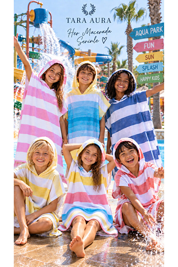 100% Cotton Children's Poncho for Ages 9-12