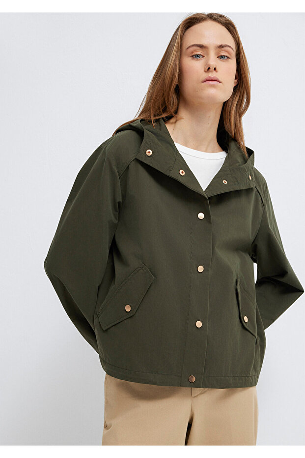 Hooded Khaki Jacket Oversized / Wide Fit 1110812-80714