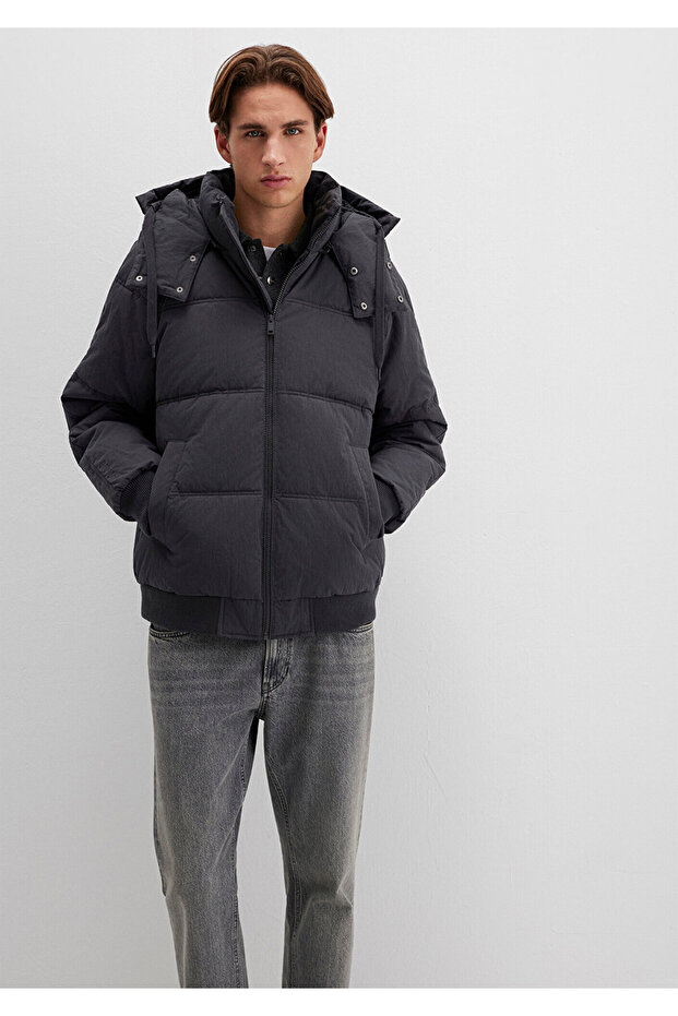 Hooded Anthracite Inflatable Jacket 0110553-88170