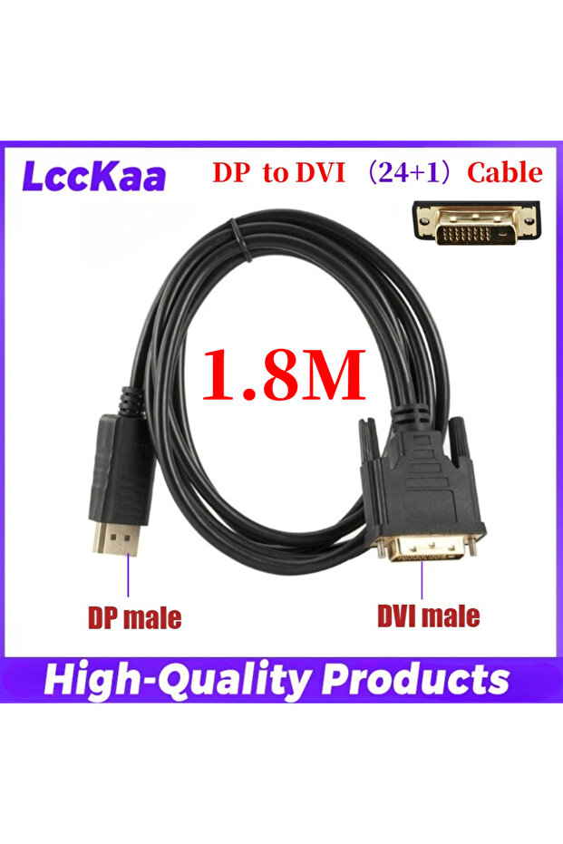 Product A 1.8M DisplayPort To DVI Cable 0.25M DP To DVI Adapter for Desktop Laptop PC TV Dell Asus P