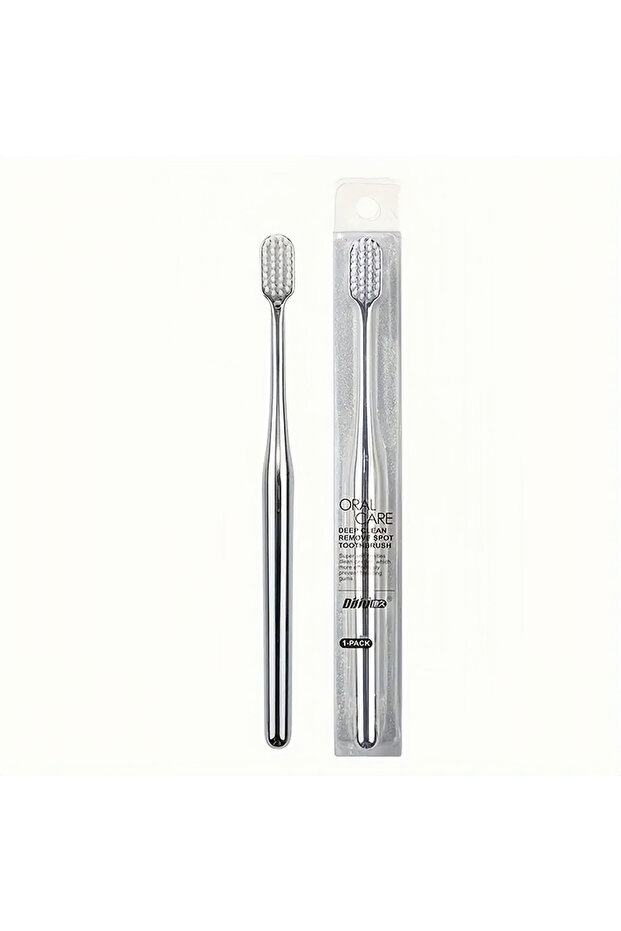 Silver white Advanced Luxury Adult Soft Bristle Manual Toothbrush Sensitive Gum Deep Cleaning Family