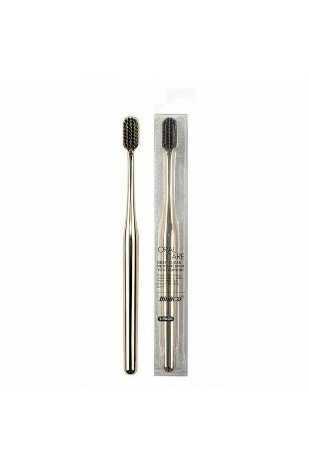 Gold black Advanced Luxury Adult Soft Bristle Manual Toothbrush Sensitive Gum Deep Cleaning Family O