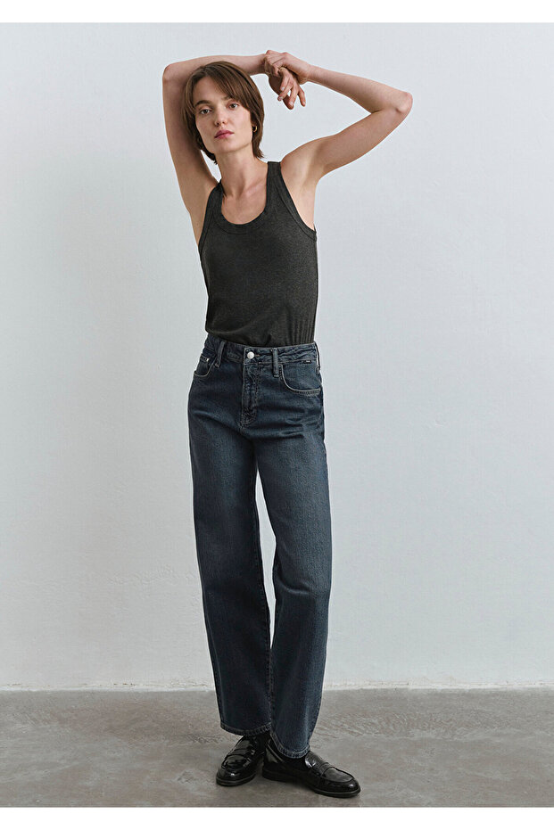 Leila Premium Blue Shaded Deep Jean Pants 1010600-89936