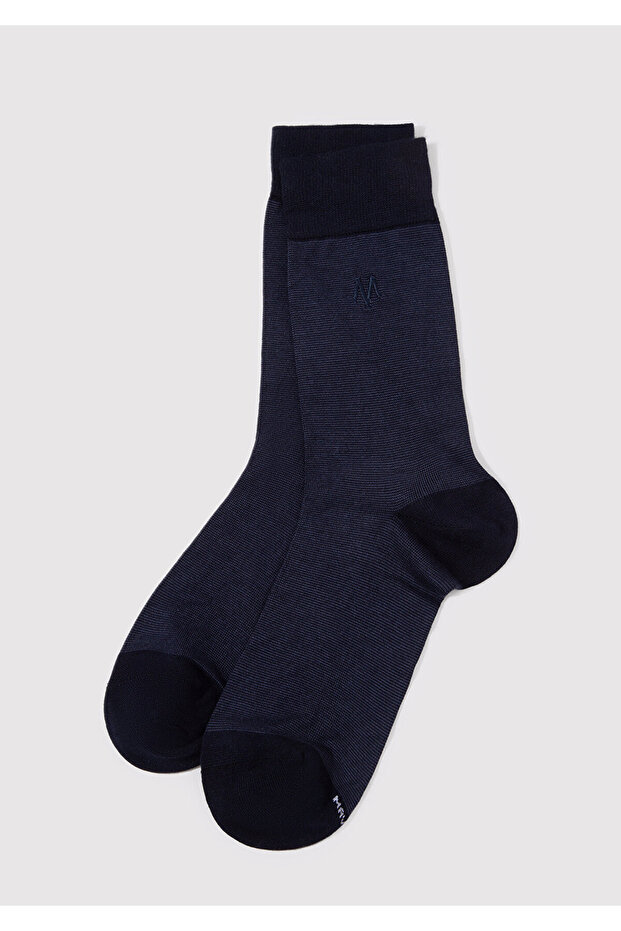 Mühür Logo Printed Navy Blue Socks 0911365-25723
