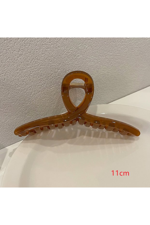 11cm brown Plastic Transparent Large Size Hair Claw Fashion Ladies Hair Clips Women Hair Accessories