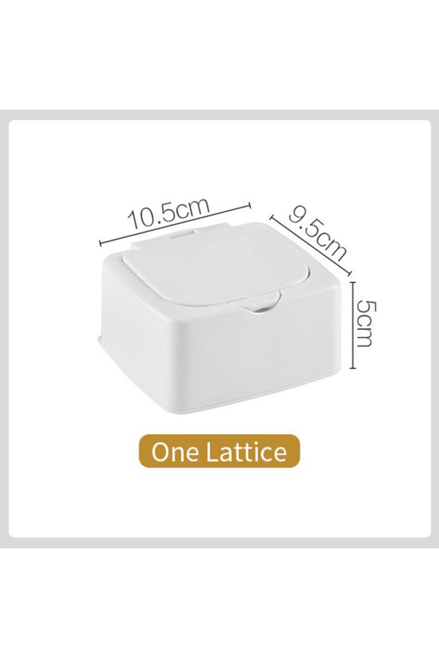 Square Desktop Pop-up Storage Box Cotton Swabs Makeup Organizer with Cover Dust Proof Plastic Holder