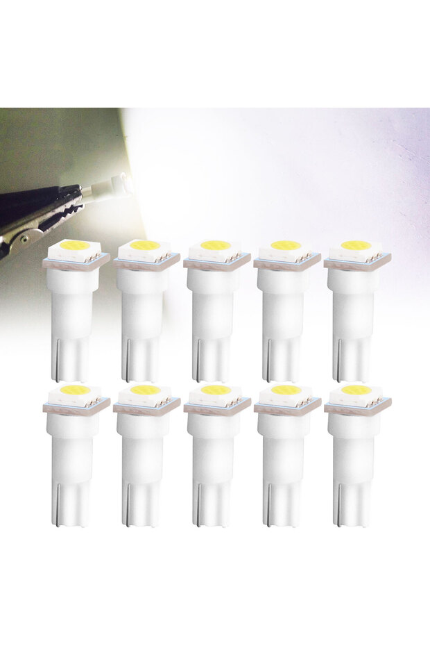 T5 10Pcs White 5050 Chips T5 W1.2W W2.3W 10/20/50/100/200 Pieces of LED Signal Car Bulb for Car/Truc