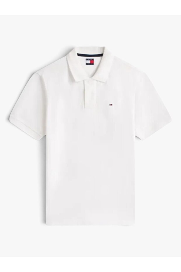 Men's Brand Logo Ecru Polo Collar T-Shirt Suitable for Daily Use