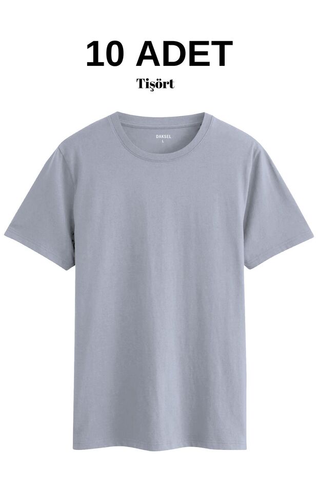 Men's 10-Pack Short Sleeve Loose Crew Neck Basic T-Shirt