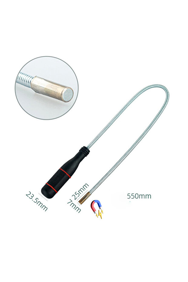 Black 55CM Flexible Magnetic Pickup Tool Telescopic Magnetic Pickup Tool with Pocket Clip for Pickin
