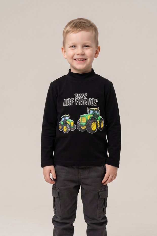 Boy's Sweatshirt Long Sleeve Printed Blouse 2 Thread Fleece Lined Lycra