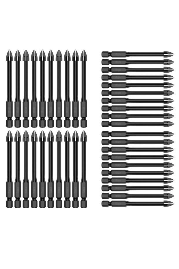 40PCS 40/10PCS 6mm Cross Hex Drill Bit Set Tile Porcelain Punch Holes Drill Bit for Glass Ceramic Ti