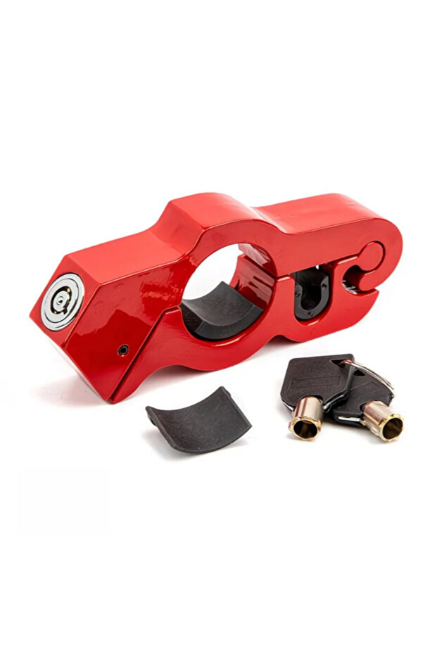 Red Pro Universal Alloy Handlebar Anti-Theft Lock Weather Resistant Security Lock for Motorcycle Bik
