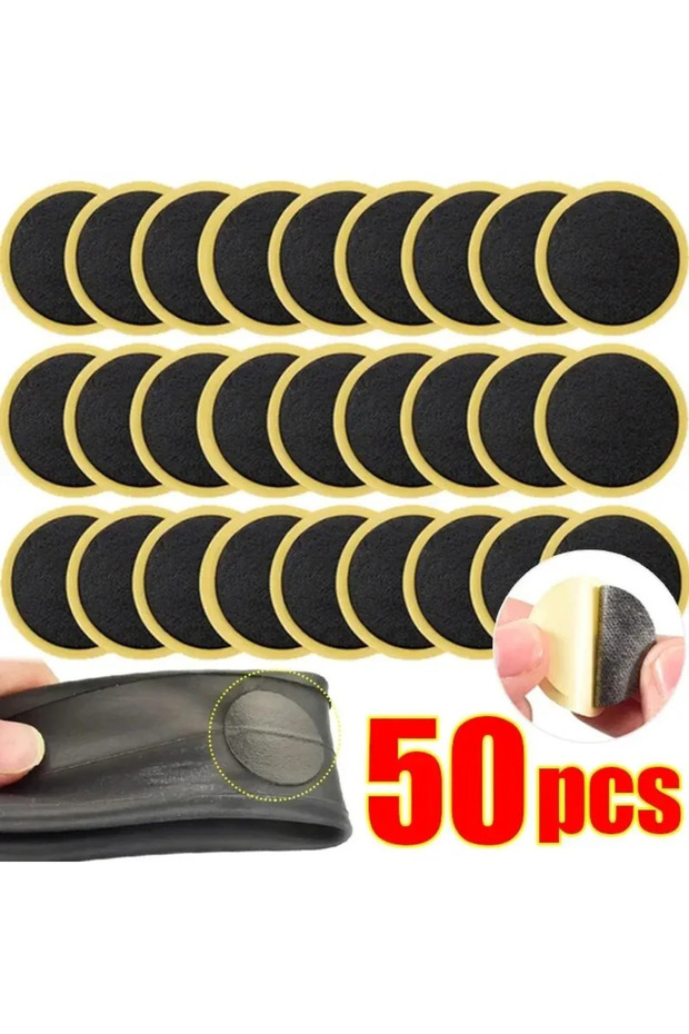 50pcs 50pcs Bicycle Glue-free Tire Patches Bike Tire Patch Tool Without Glue No-glue Adhesive Quick