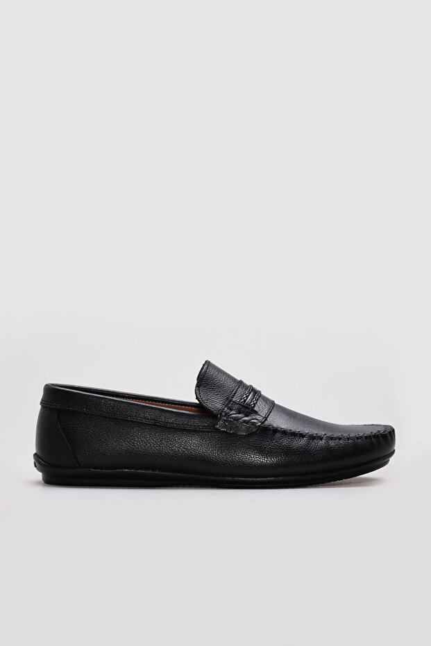 Genuine Leather Black Men's Casual Shoes 628Ma1004