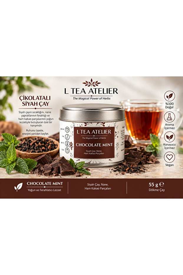 Choco Mint, Çikolatalı Seylan Çayı, 55gr