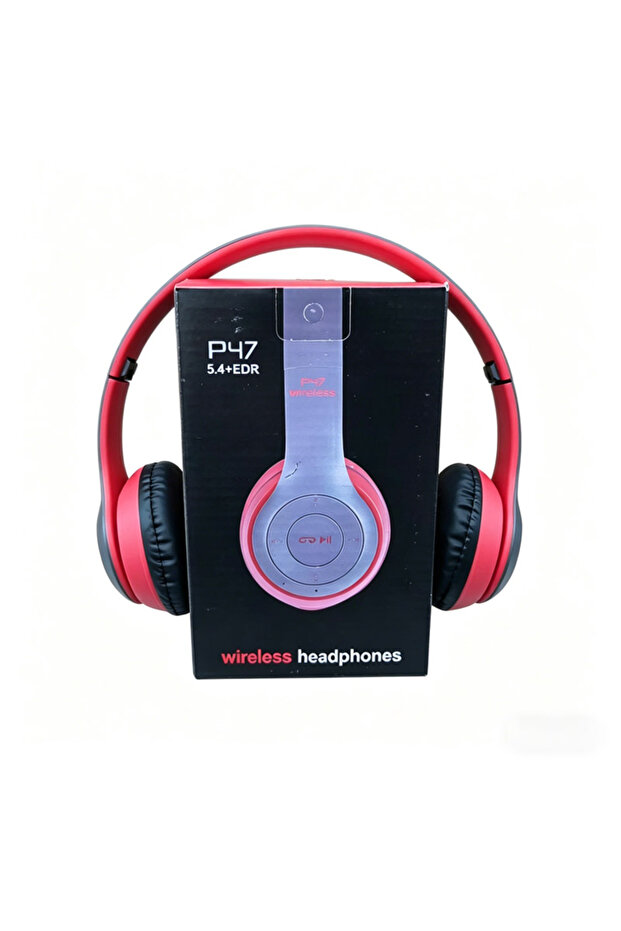 VIKEFON Red Multifunctional Bluetooth 5.0 Portable Foldable Headmounted Wireless Headset For Bluetoo