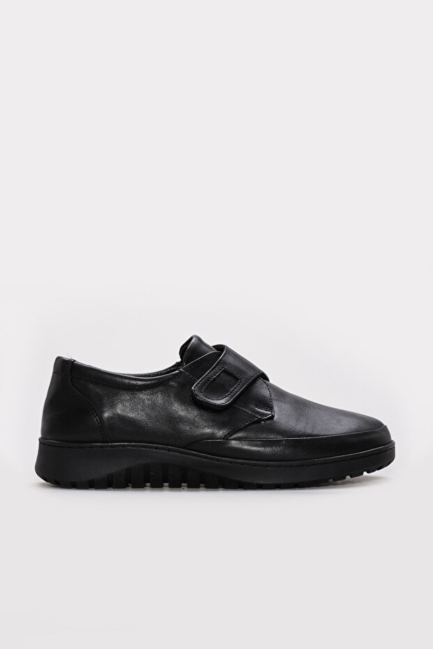 Genuine Leather Black Leather Women's Casual Shoes 972Za7504