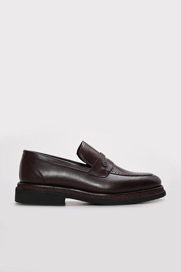 Genuine Leather Brown Floter Brown Men's Classic Shoes 867Ma850Eva