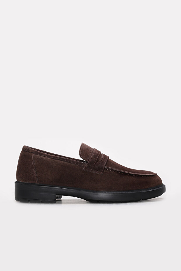 Genuine Leather Brown Suede Men's Classic Shoes 214Kma4091