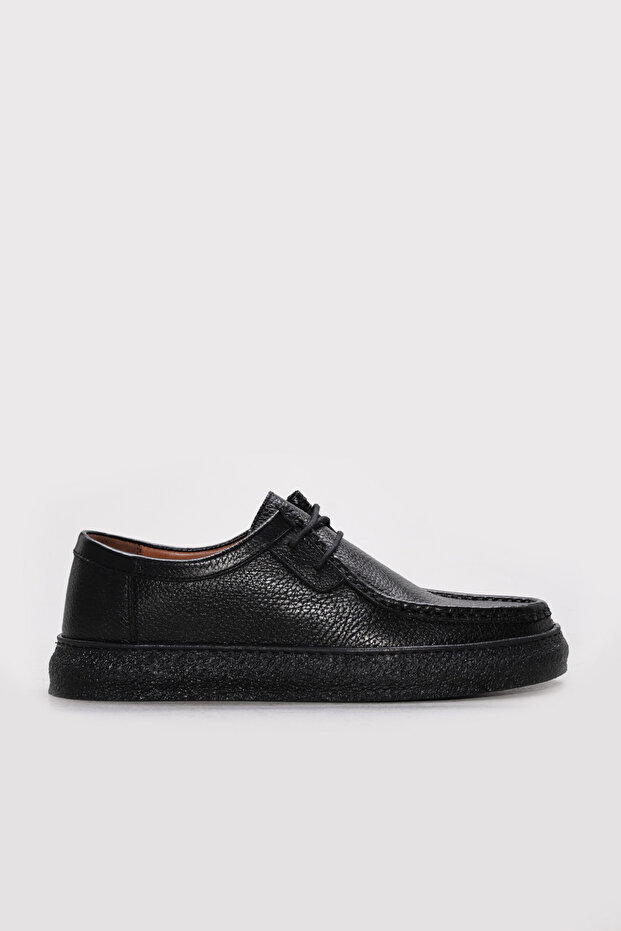 Genuine Leather Black Floater Men's Casual Shoes 781Ma254