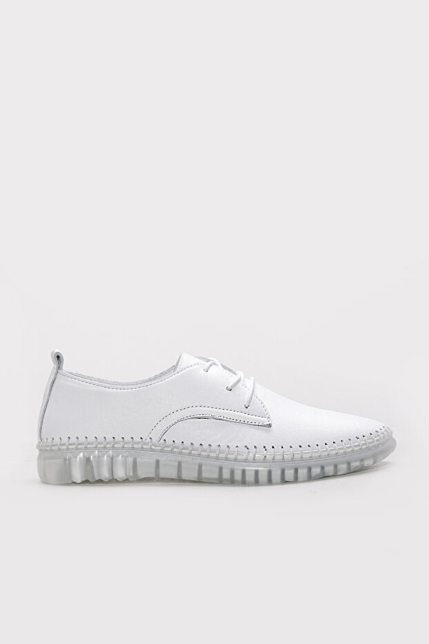 Genuine Leather White Women's Casual Shoes 310Za5066