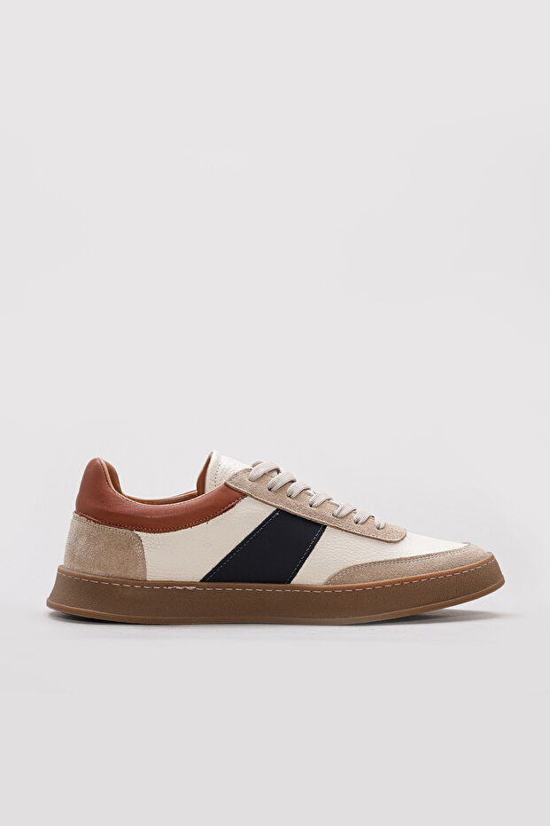 Genuine Leather Beige Men's Casual Shoes 723Mba4032