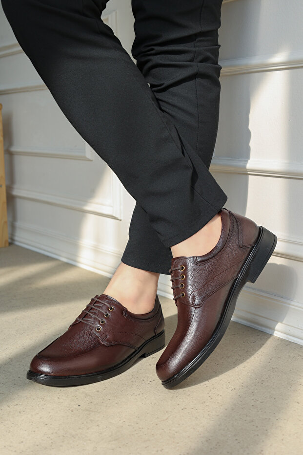 Genuine Leather Brown Men's Casual Shoes 951Maf121
