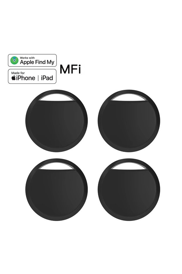 black-4pack 1/4 Pack Smart Tag for Apple Find My – Bluetooth Item Tracker with Left Behind Alert & L