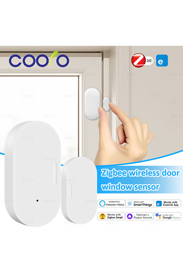 Ewelink Zigbee Door Sensor Wireless Magnetic Window Open Closed Alarm Detector Works With Zigbee2MQT