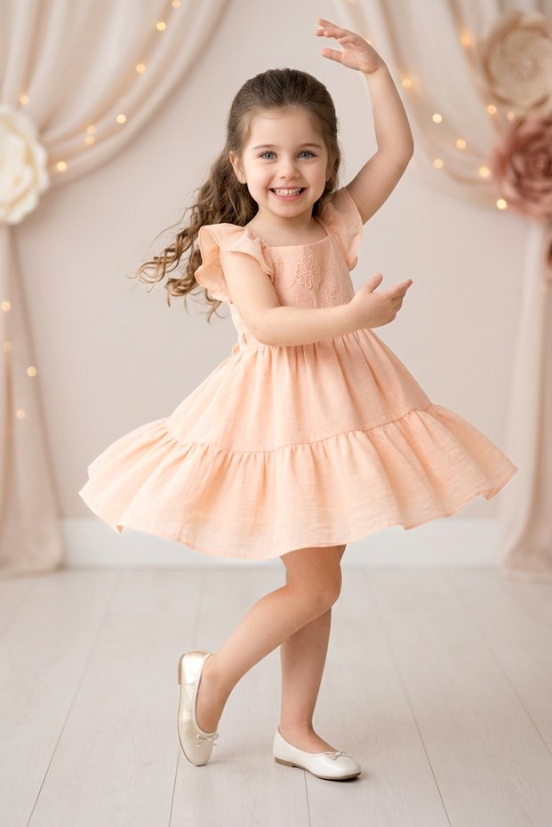 Baby Girl Dress Girls Kids Dress Birthday Party Wedding Dress Short Sleeve Lined Leopard Dress