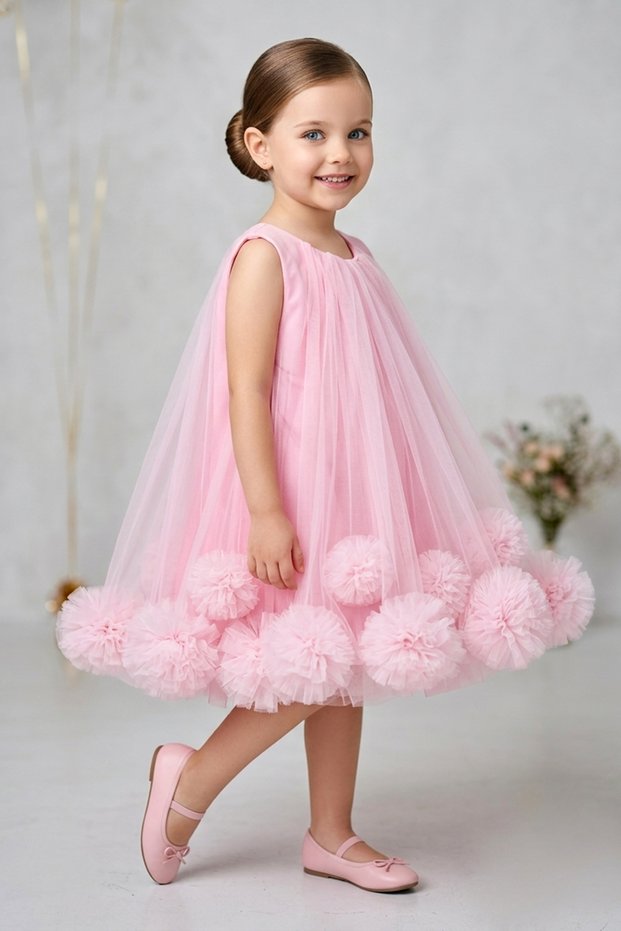 Baby Girl Dress Girls' Dress Birthday Party Wedding Dress Crowned Sleeveless Lined Dress