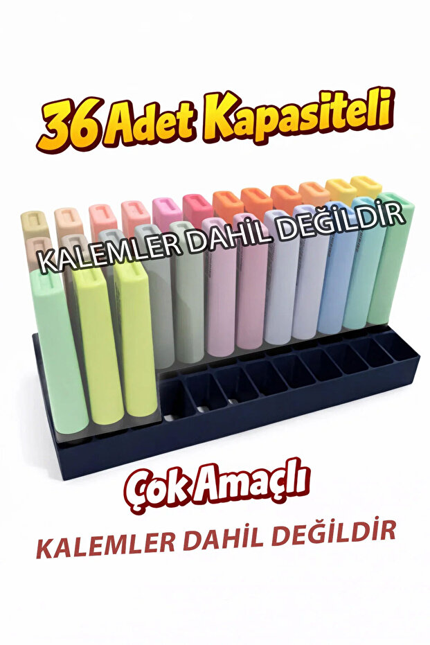 No Pencils!!! 36-Piece Capacity Felt-Tip Pen Stand & Highlighter Pen Stand | Minimal Design