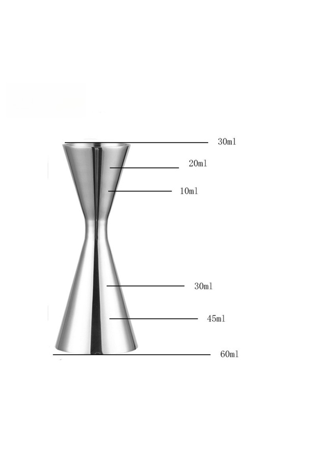 30 60ml 30/45ml 30/60ml 45/60ml 60/90ml Stainless Steel Cocktail Wine Shaker Measure Cup Double Shot