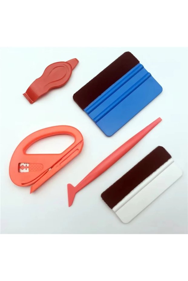 5pcs Car Tool Kit - Professional Felt Scraper, Trimmer, Soft Corner - For Car Wrapping, Window Tinti
