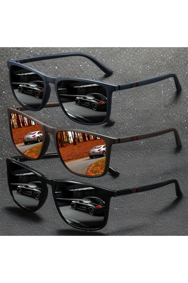 Other 3 pcs blue tea black Square Polarized Sunglasses Men Women Silm Popular Sun Glasses For Drivin