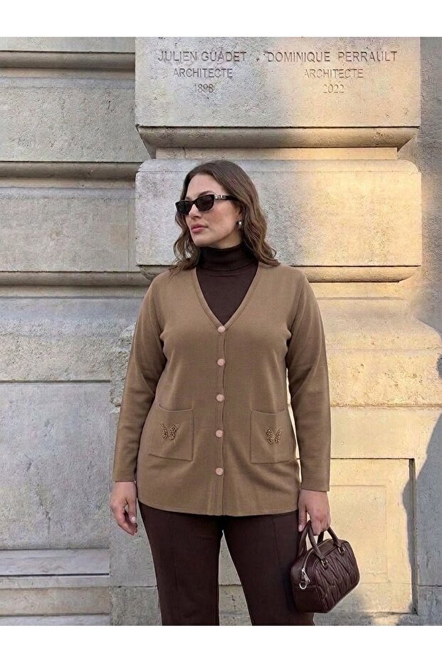 Cebi Butterfly Stone Steel Knit Classic Tricot Jacket