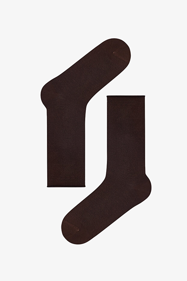Brown Comfortable Ankle Elastic Bamboo Socks