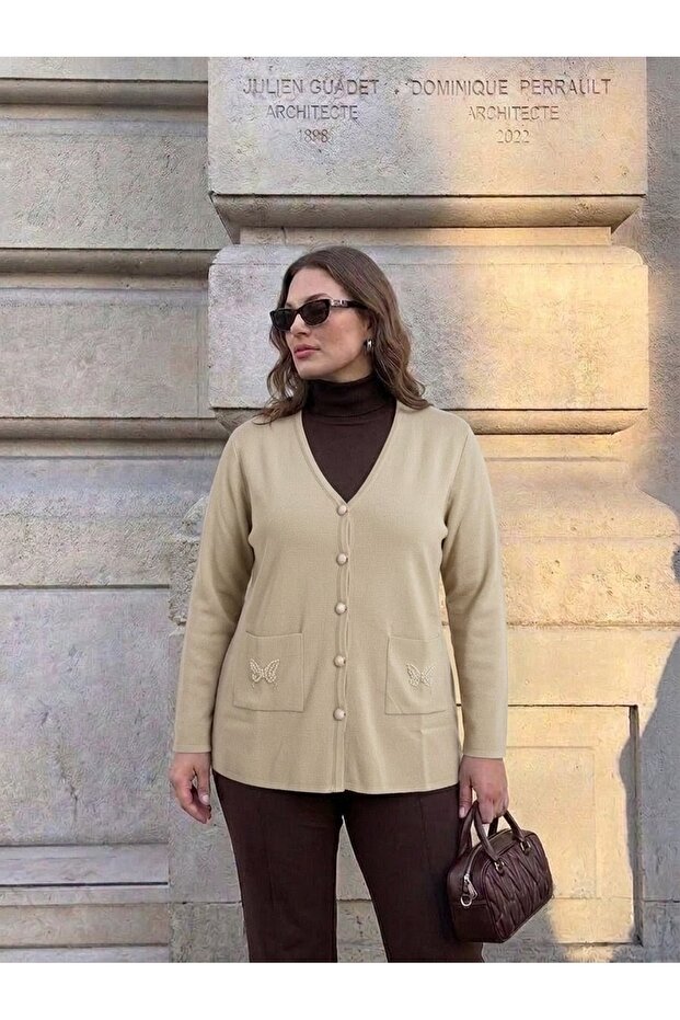 Cebi Butterfly Stone Steel Knit Classic Tricot Jacket