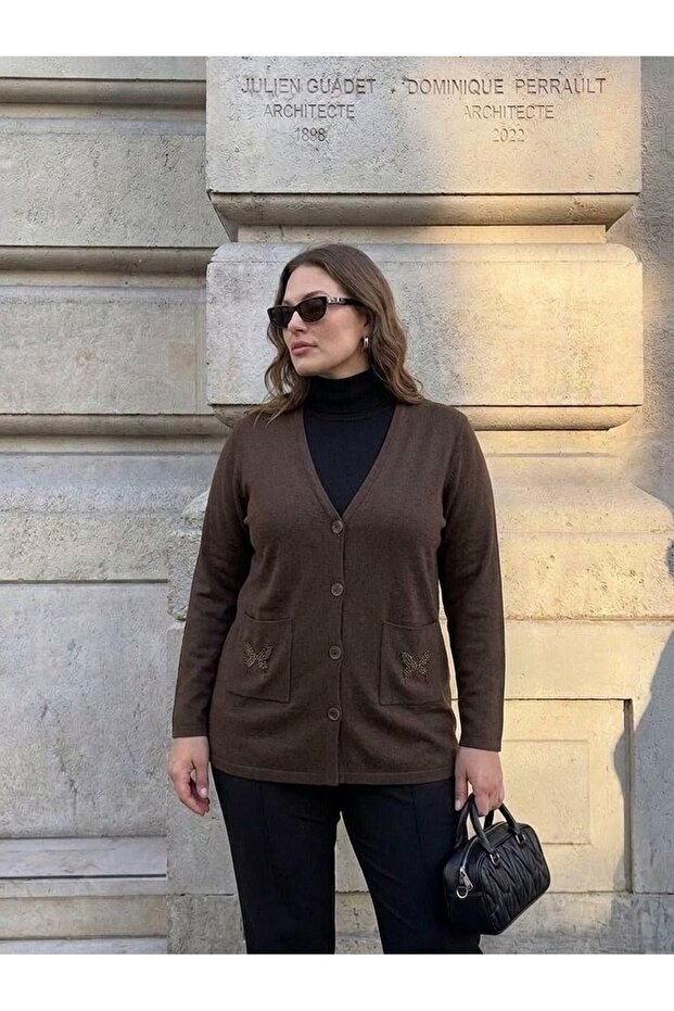 Cebi Butterfly Stone Steel Knit Classic Tricot Jacket