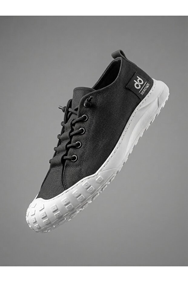 Ba0248 Black and White Sole Flexible Lace-Up Ultra Light Breathable Sneaker Shoes