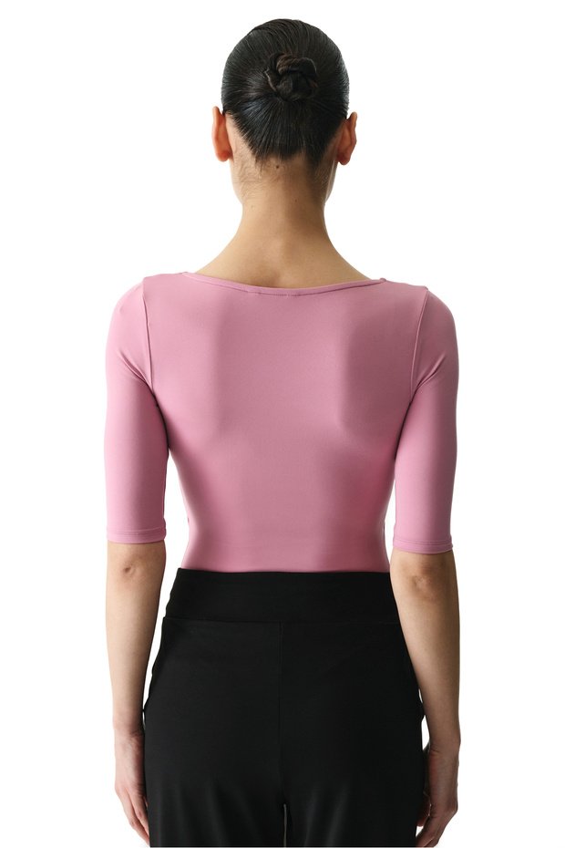Rose Pink Heart Gathering Bodysuit