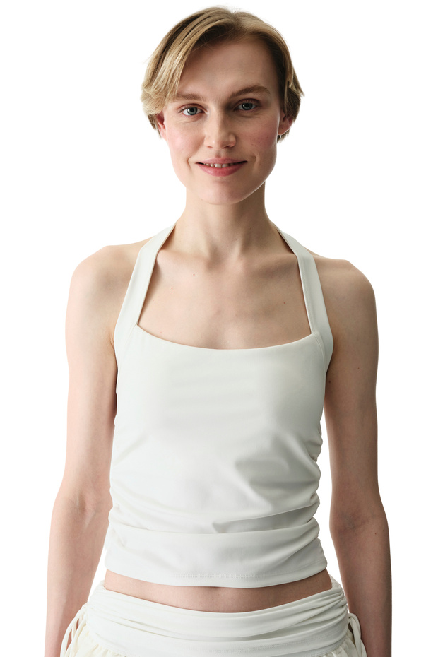 White Halter Neck Top