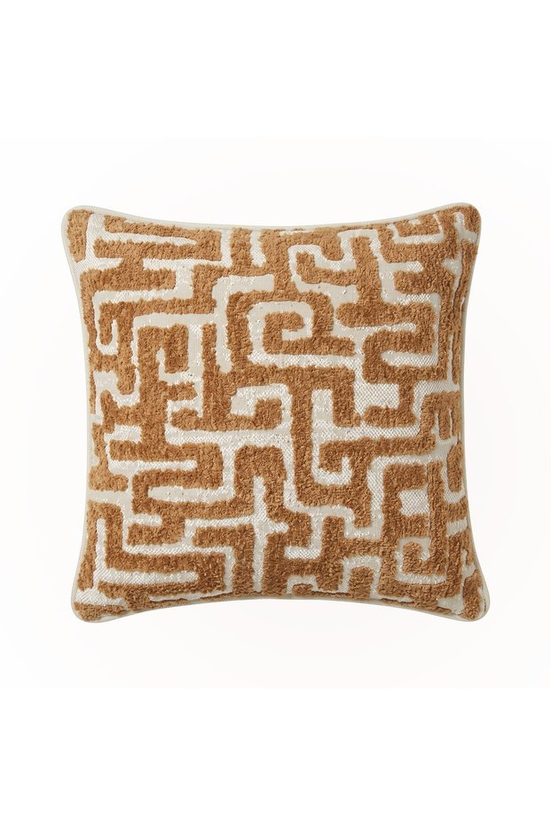 "Maze" Patterned Cushion Cover - 45X45 - Orange