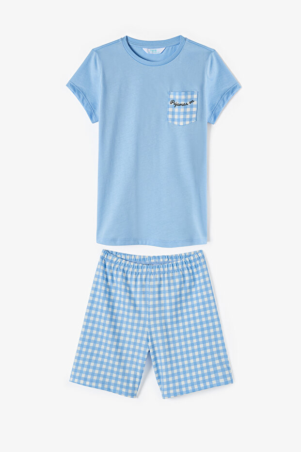 Boy's Sky Blue Short Sleeve Pajama Set