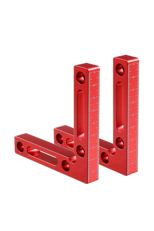 2pc 120mm 2pc 90 Degree Positioning Square Right Angle Clamp Aluminum L Block W/ Scale Woodworking C