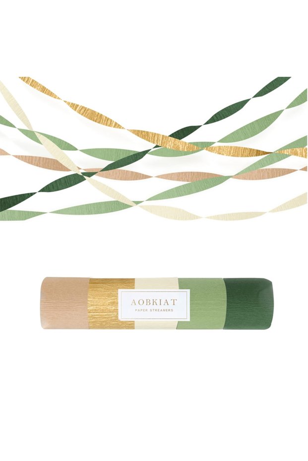 M 5PCS 5Pcs Bohemian Style Paper Ribbons - Olive Green, Sage Green, Ivory, Gold, Khaki - Perfect for