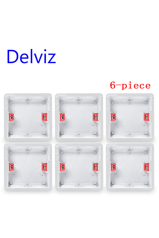Other WHITE Delviz Wall Switch BOX Wall Socket Cassette,6-piece pack Plastic Materials, For Wall Lig