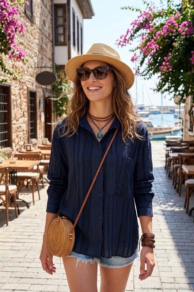 Comfortable Fit Chest Pocket Detailed Long Sleeve Shirt Women's Shirt 6982145