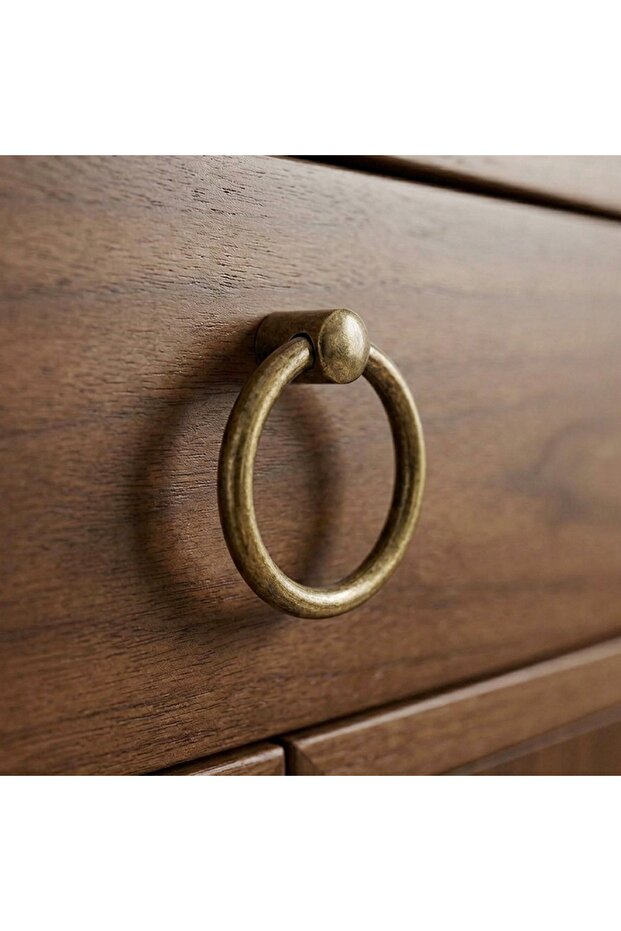 Ring Pendulum Antique Yellow Single Screw Furniture Handle Knob